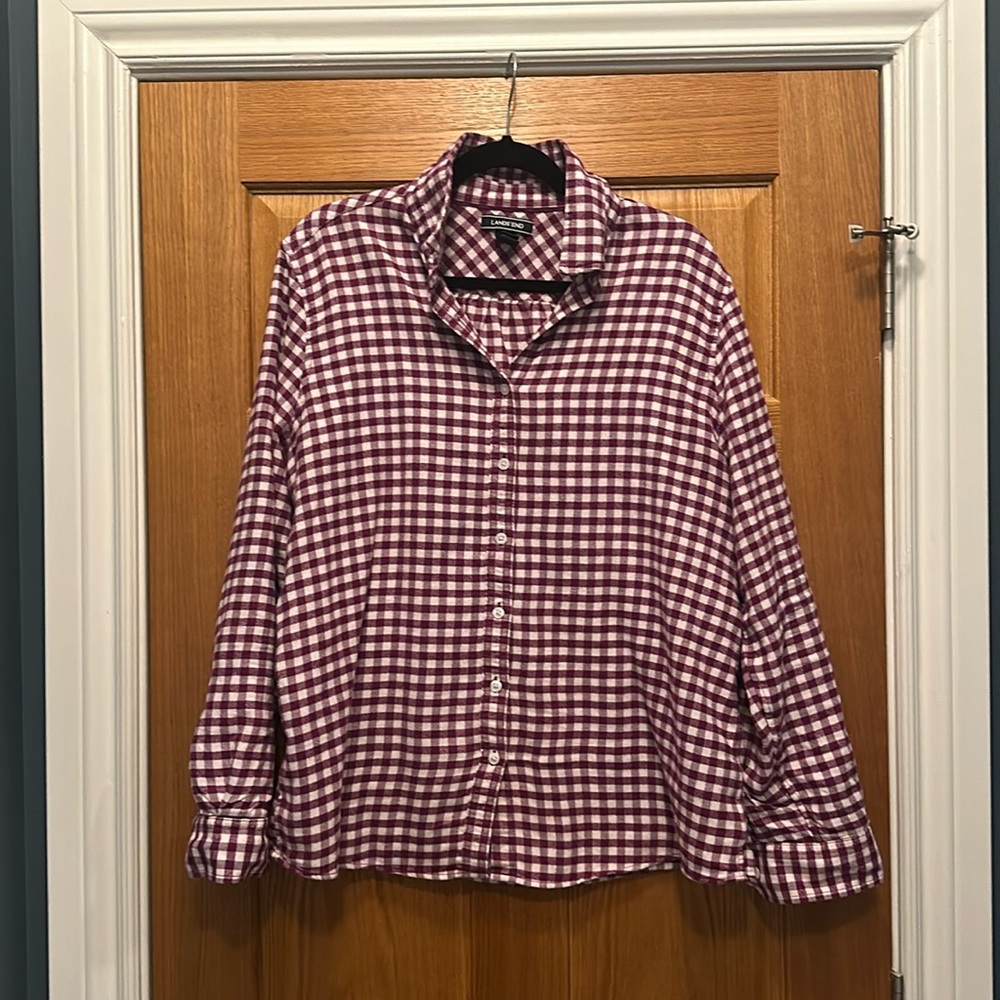 Soft flannel gingham button down